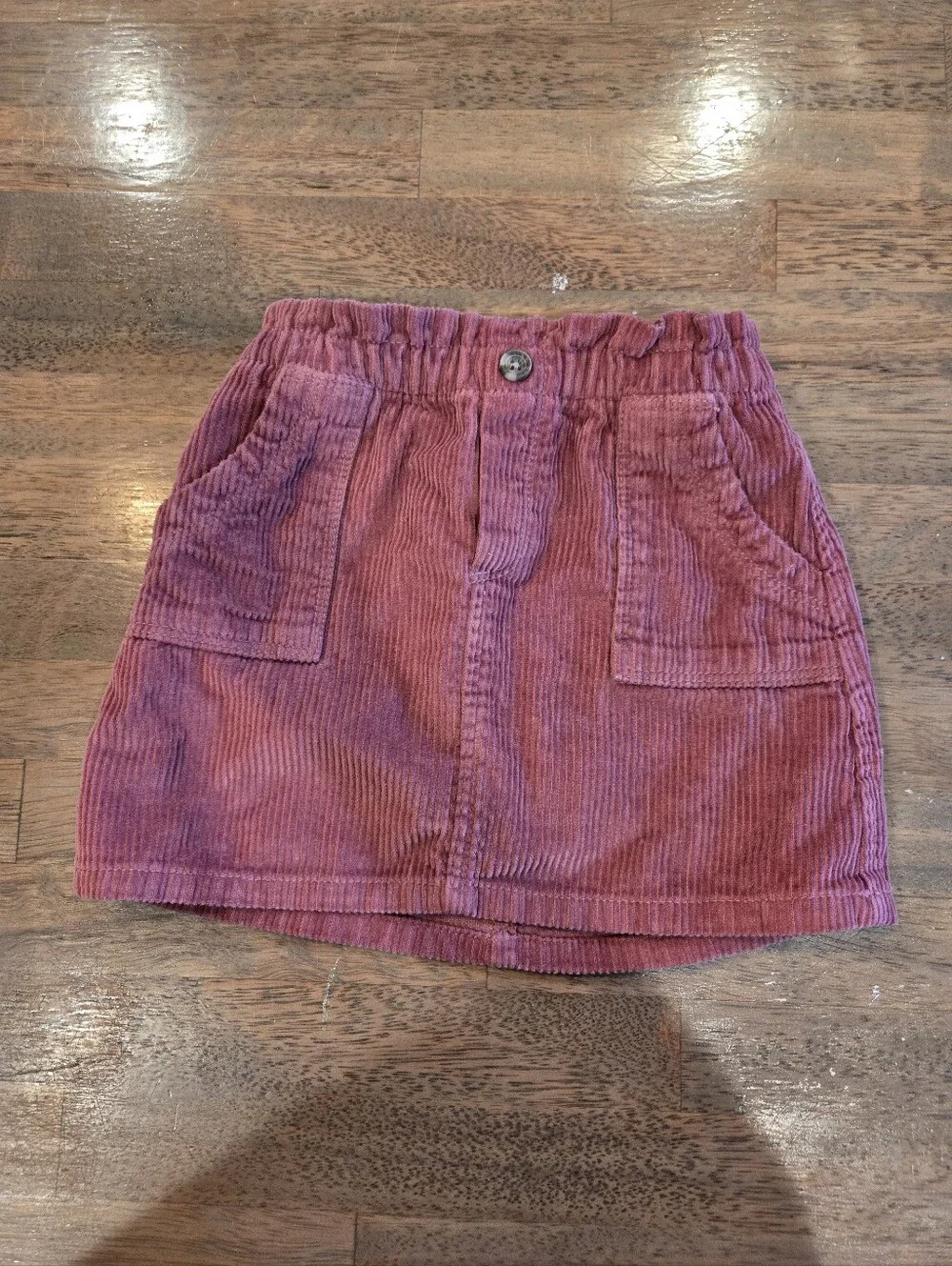 Toddler Girl Corduroy Pocket Mini Skirt in Dusty Rose